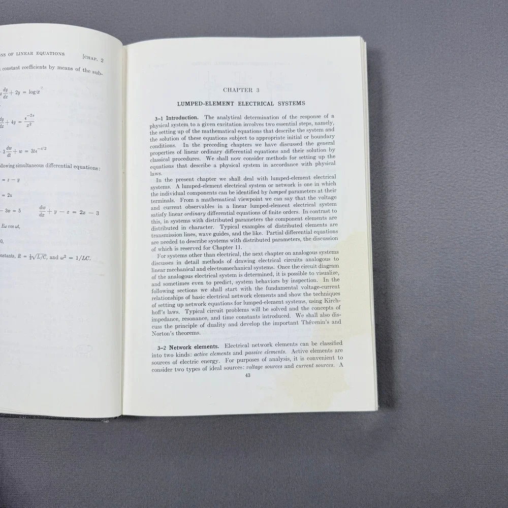 David K. Cheng Analysis of Linear Systems Hardcover 1961 2nd Printing Textbook
